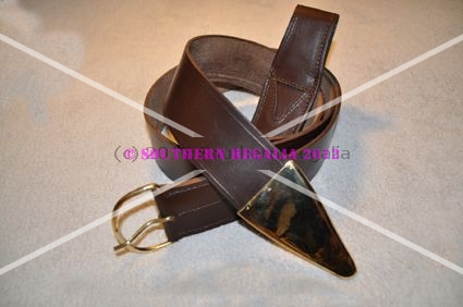 Knights Templar Leather Belt & Large Frog [Brown] - Click Image to Close